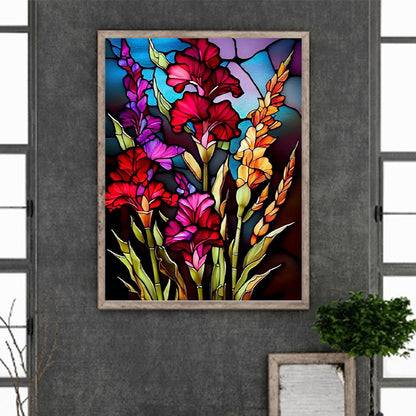 Glass Flowers - Full Round Drill Diamond Painting 30*40CM