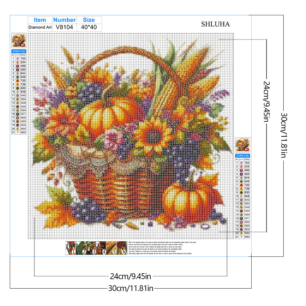 Autumn Fruits And Vegetables - Full Round Drill Diamond Painting 40*40CM