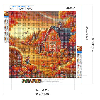 Autumn Farm - Full Round Drill Diamond Painting 40*40CM