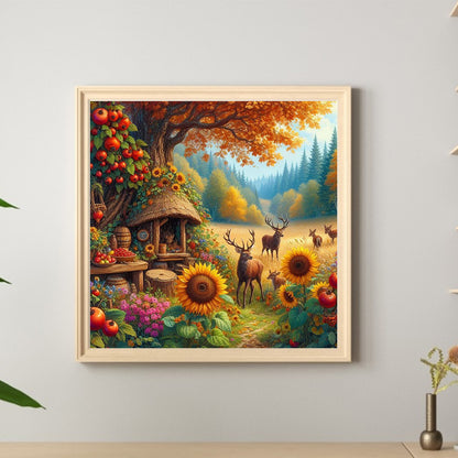 Autumn Scenery - Full Round Drill Diamond Painting 40*40CM