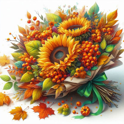 Autumn Bouquets - Full Round Drill Diamond Painting 40*40CM