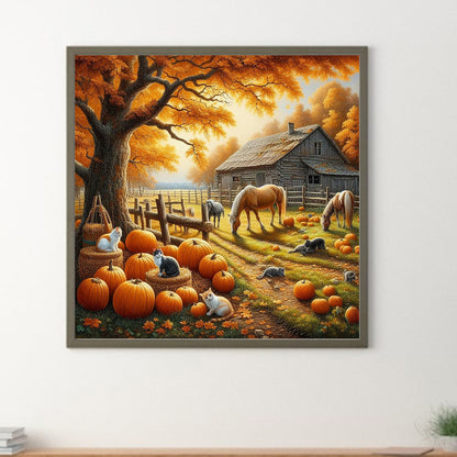 Autumn Pumpkin Farm - Full Round Drill Diamond Painting 40*40CM