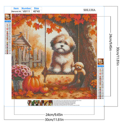 Autumn Dog - Full Round Drill Diamond Painting 40*40CM