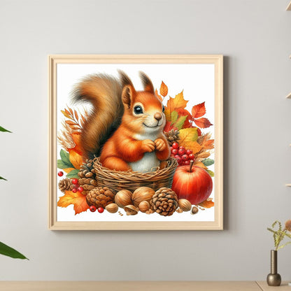 Autumn Squirrel - Full Round Drill Diamond Painting 40*40CM