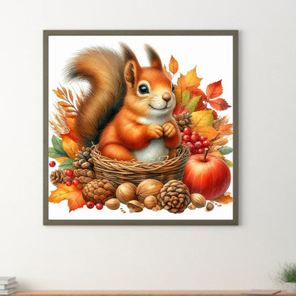 Autumn Squirrel - Full Round Drill Diamond Painting 40*40CM