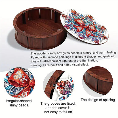 DIY Diamond Painting Storage Box Rhinestones Decorative Snack Case Kit (Bow)