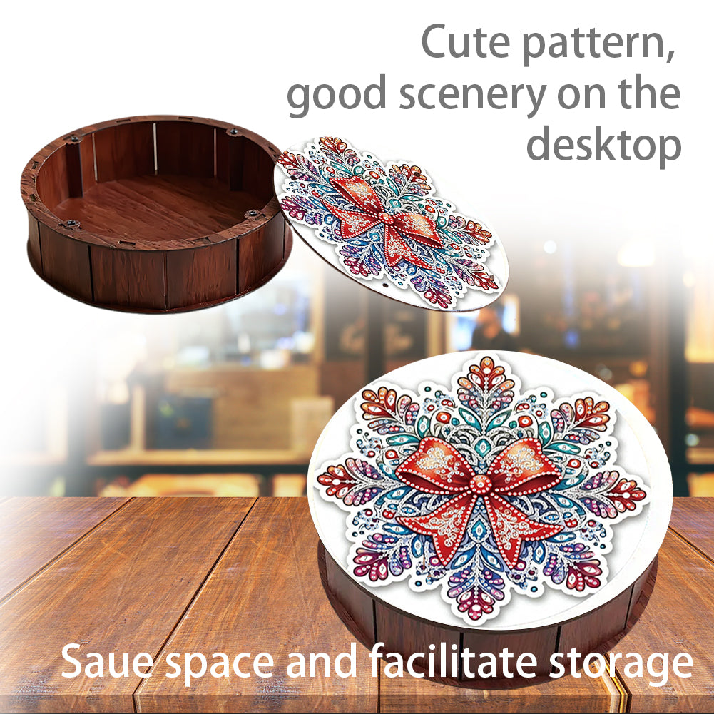 DIY Diamond Painting Storage Box Rhinestones Decorative Snack Case Kit (Bow)