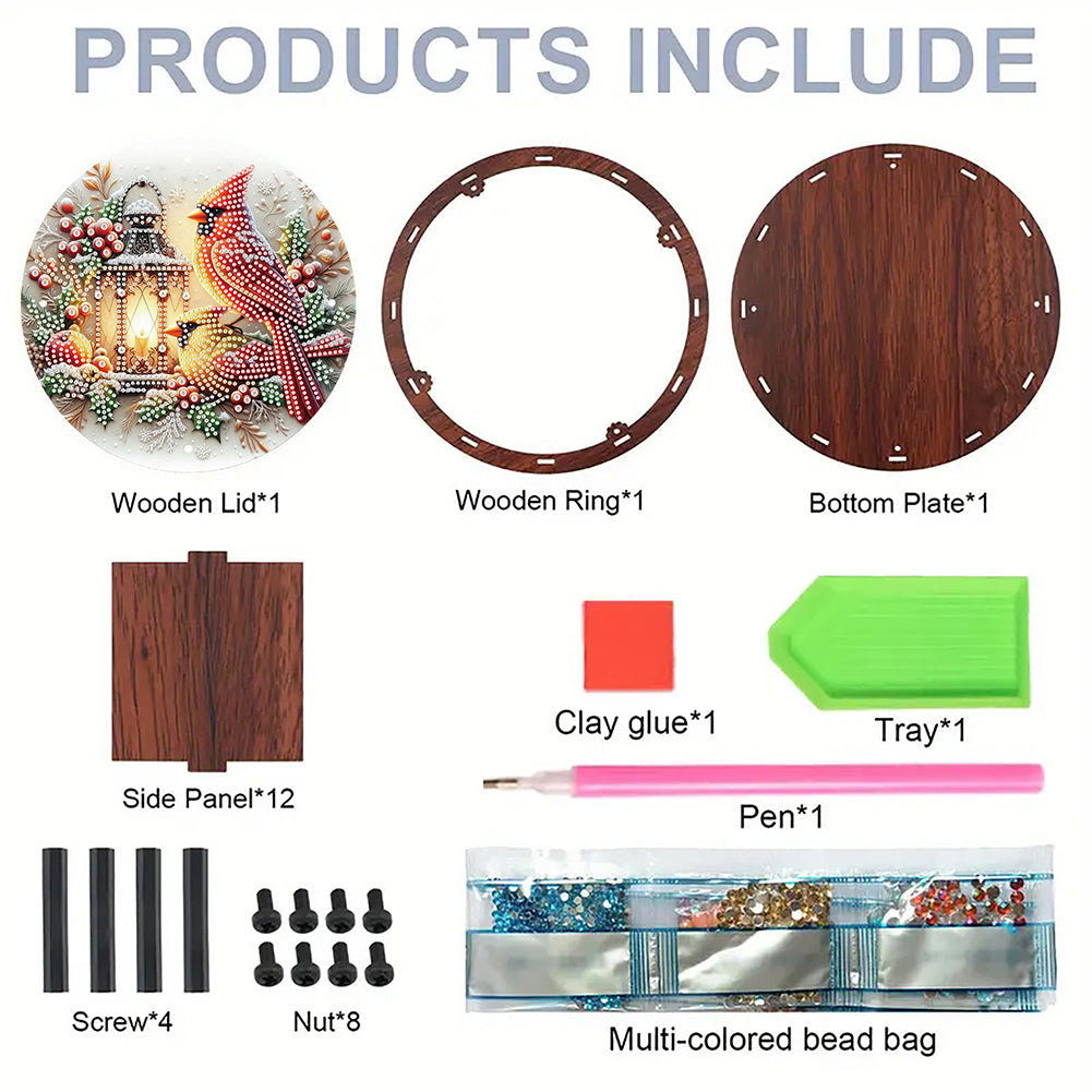 DIY Diamond Painting Storage Box Rhinestones Decorative Snack Case (Hummingbird)