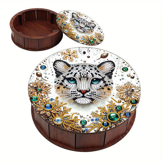 DIY Diamond Painting Storage Box Rhinestones Decorative Snack Case Kit (Tiger)