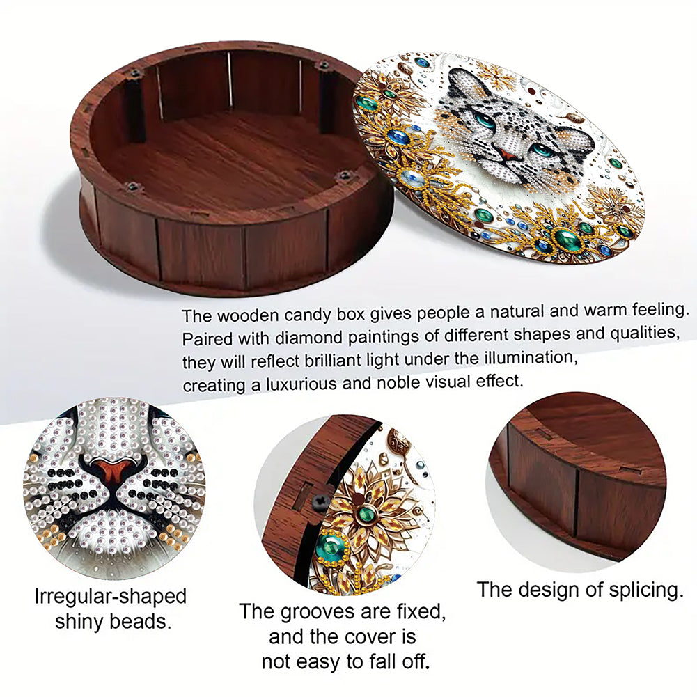 DIY Diamond Painting Storage Box Rhinestones Decorative Snack Case Kit (Tiger)