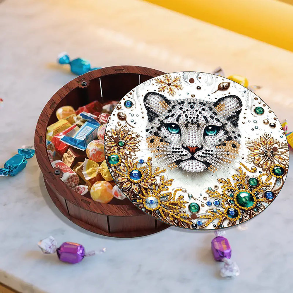 DIY Diamond Painting Storage Box Rhinestones Decorative Snack Case Kit (Tiger)