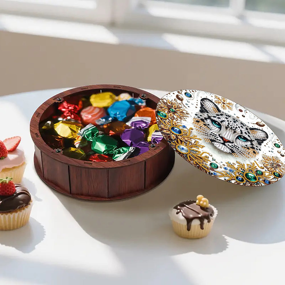 DIY Diamond Painting Storage Box Rhinestones Decorative Snack Case Kit (Tiger)