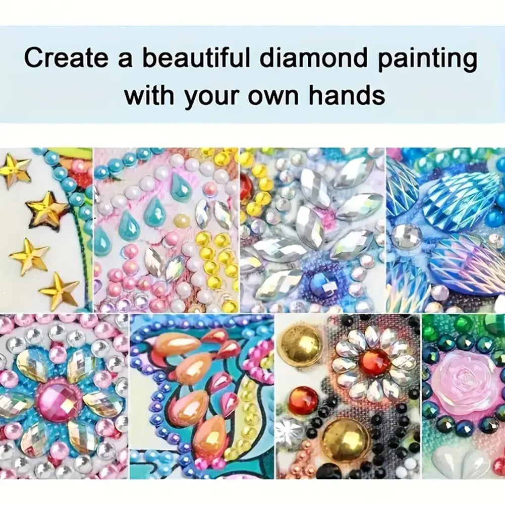 DIY Diamond Art Shiny Crystal Mirror Lightweight Standing Mirror (Christmas)