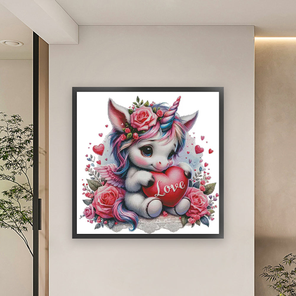 Rainbow Unicorn - 14CT Stamped Cross Stitch 65*65CM£¨Egyptian cotton£©£¨Fairy Brand £©