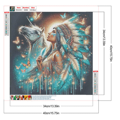 Indian Woman - Full Round Drill Diamond Painting 40*40CM