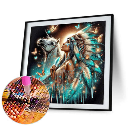 Indian Woman - Full Round Drill Diamond Painting 40*40CM