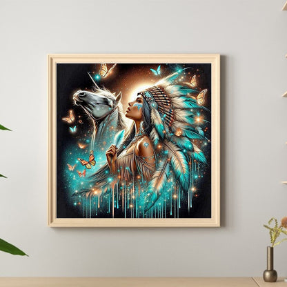 Indian Woman - Full Round Drill Diamond Painting 40*40CM
