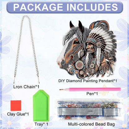 Indians 2D Flat DIY Rhinestone Diamond Art Pendants DIY Home Decor Hanging Charm
