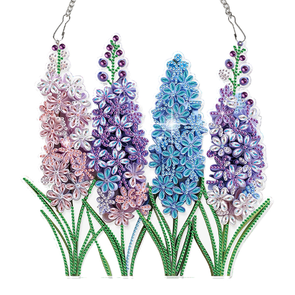 Lavender 2D Flat DIY Hanging Diamond Art Kits Window Hanging Art for Home Decor