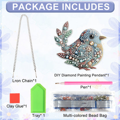 Bird 2D Flat DIY Diamond Art Pendant Special Shape Wall Decor for Home & Windows