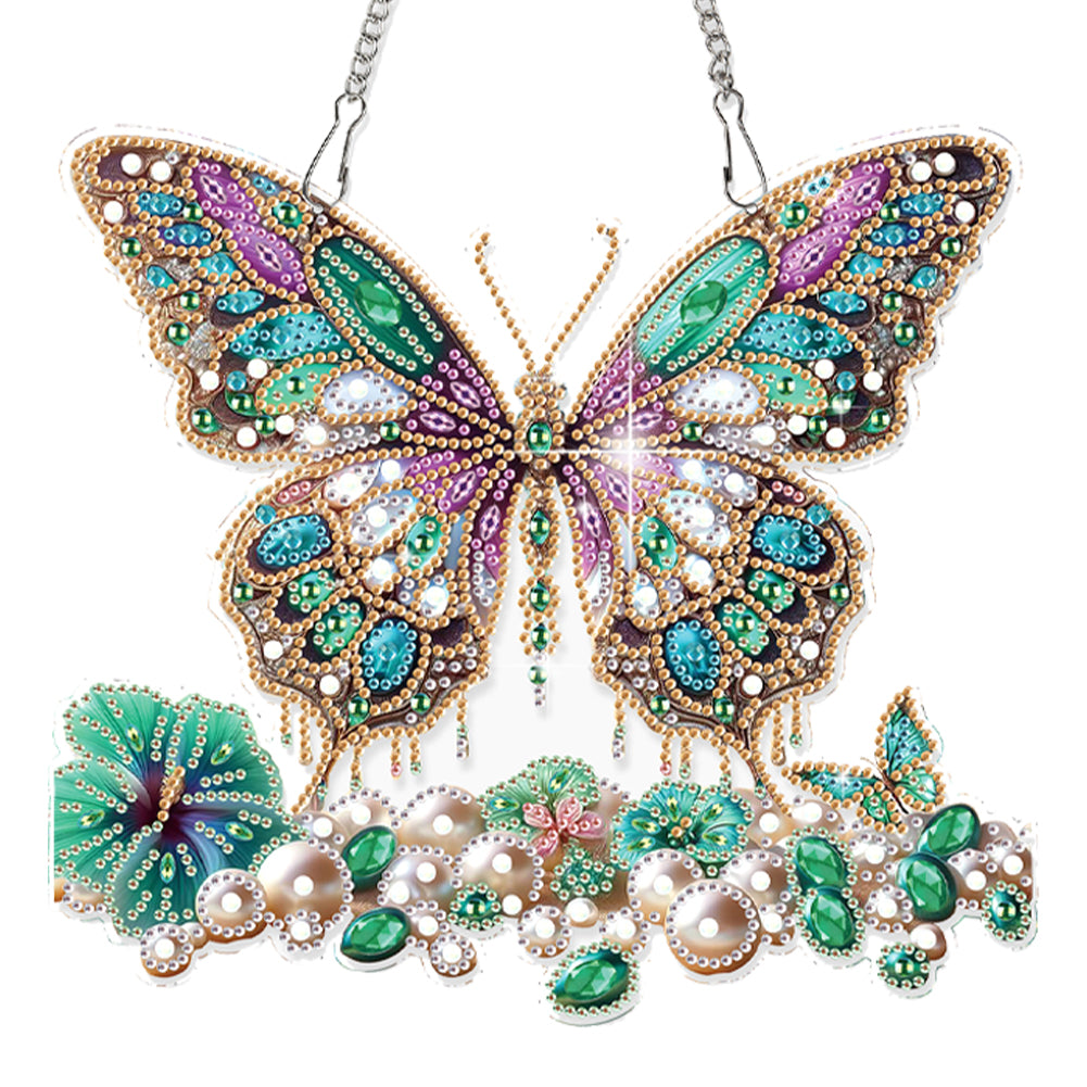 Butterfly 2D Flat DIY Hanging Diamond Art Kits Window Hanging Art for Home Decor