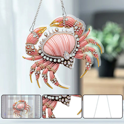 Crab 2D Flat DIY Hanging Diamond Art Kits Window Hanging Art for Home Decor