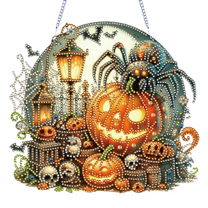 Halloween Pumpkin 2D Flat DIY Diamond Art Pendant Wall Decor for Home & Windows