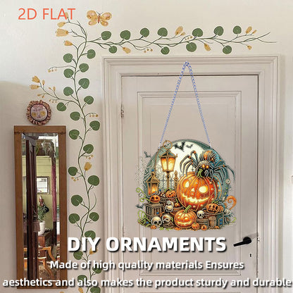Halloween Pumpkin 2D Flat DIY Diamond Art Pendant Wall Decor for Home & Windows