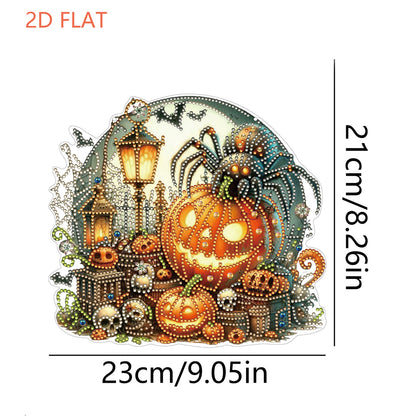 Halloween Pumpkin 2D Flat DIY Diamond Art Pendant Wall Decor for Home & Windows