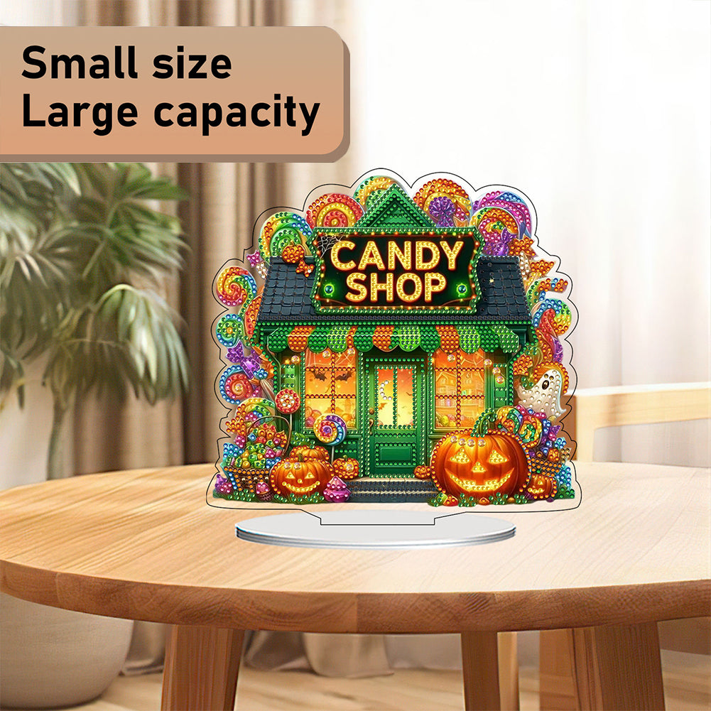 Haunted House 2D Flat Halloween Print DIY Diamond Painting Desktop Ornaments Kit