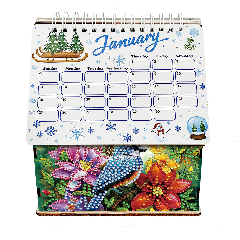 2026 Calendar Diamond Painting Kit Bird DIY Diamond Art Desk Calendar