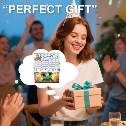 2026 Calendar Diamond Painting Kit Turtle DIY Diamond Art Desk Calendar