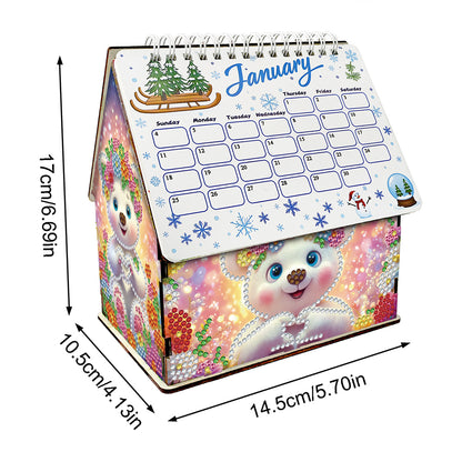 2026 Calendar Diamond Painting Kit Polar Bear DIY Diamond Art Desk Calendar