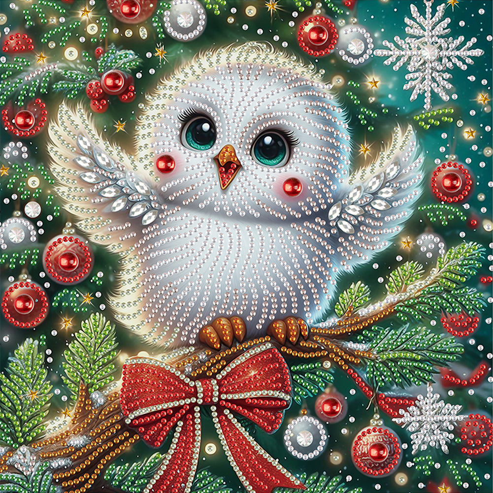 Christmas Owl - Special Shaped Drill Diamond Painting 30*30CM