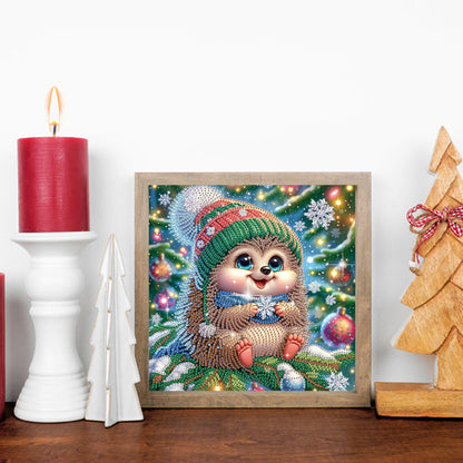Christmas Hedgehog - Special Shaped Drill Diamond Painting 30*30CM