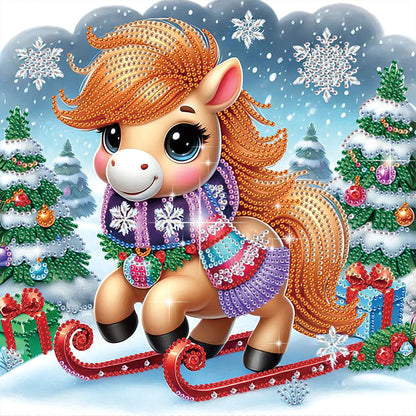 Christmas Pony - Special Shaped Drill Diamond Painting 30*30CM
