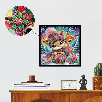 Christmas Deer - Special Shaped Drill Diamond Painting 30*30CM