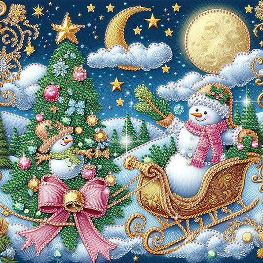 Christmas Atmosphere Snowman - Special Shaped Drill Diamond Painting 30*30CM
