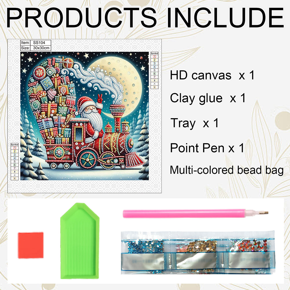 Christmas Atmosphere Old Man - Special Shaped Drill Diamond Painting 30*30CM