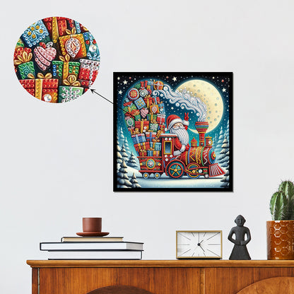 Christmas Atmosphere Old Man - Special Shaped Drill Diamond Painting 30*30CM