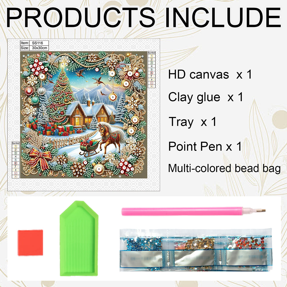 Christmas Atmosphere - Special Shaped Drill Diamond Painting 30*30CM