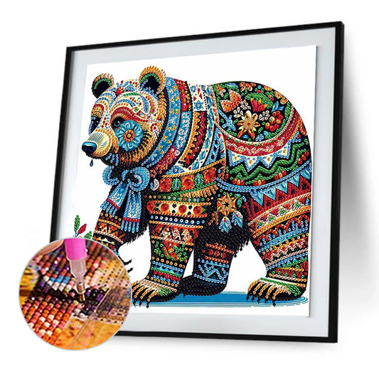 Colorful Bear - Special Shaped Drill Diamond Painting 30*30CM