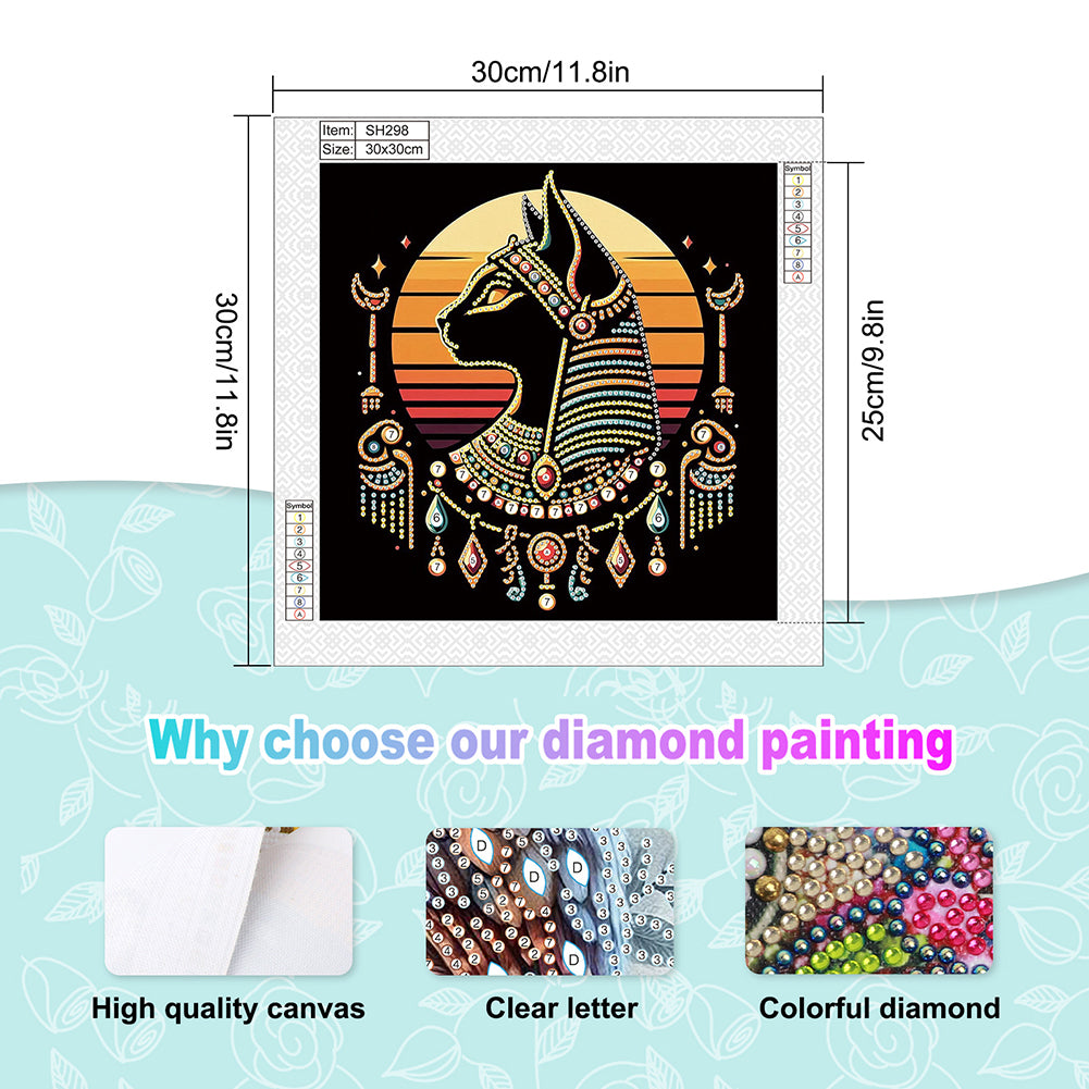 Egyptian Cat - Special Shaped Drill Diamond Painting 30*30CM