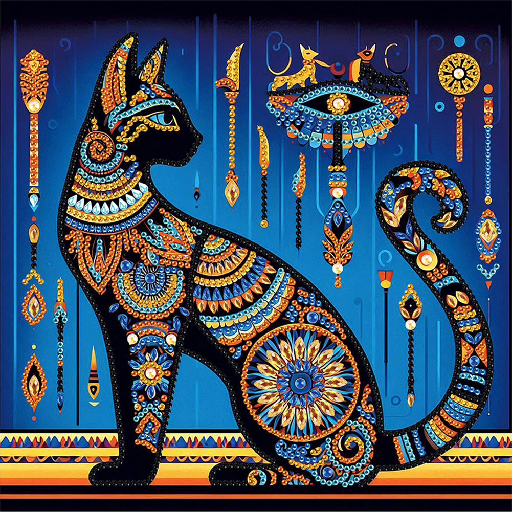 Egyptian Cat - Special Shaped Drill Diamond Painting 30*30CM