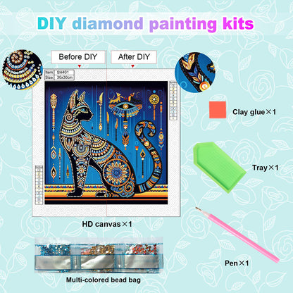Egyptian Mau - Special Shaped Drill Diamond Painting 30*30CM