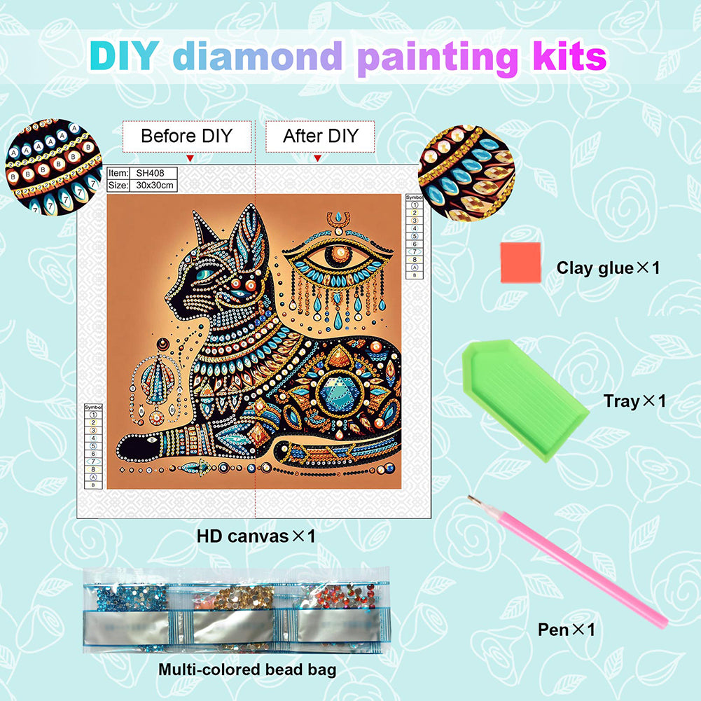 Egyptian Mau - Special Shaped Drill Diamond Painting 30*30CM