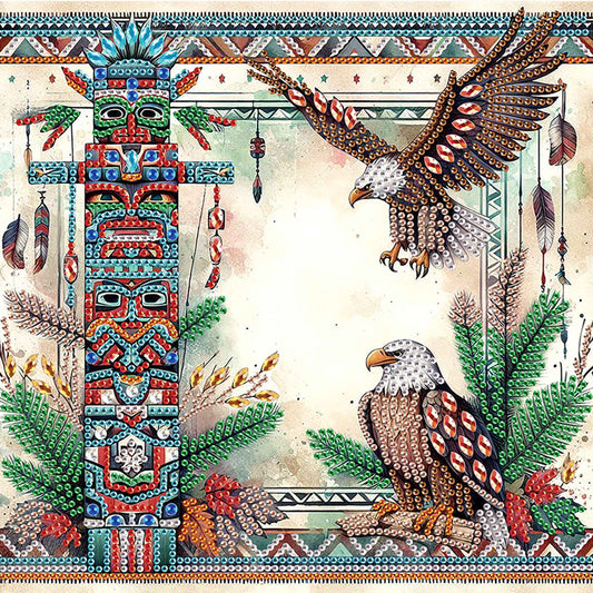 Indian Eagle - Special Shaped Drill Diamond Painting 30*30CM