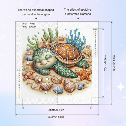 Cartoon Turtle - Special Shaped Drill Diamond Painting 30*30CM