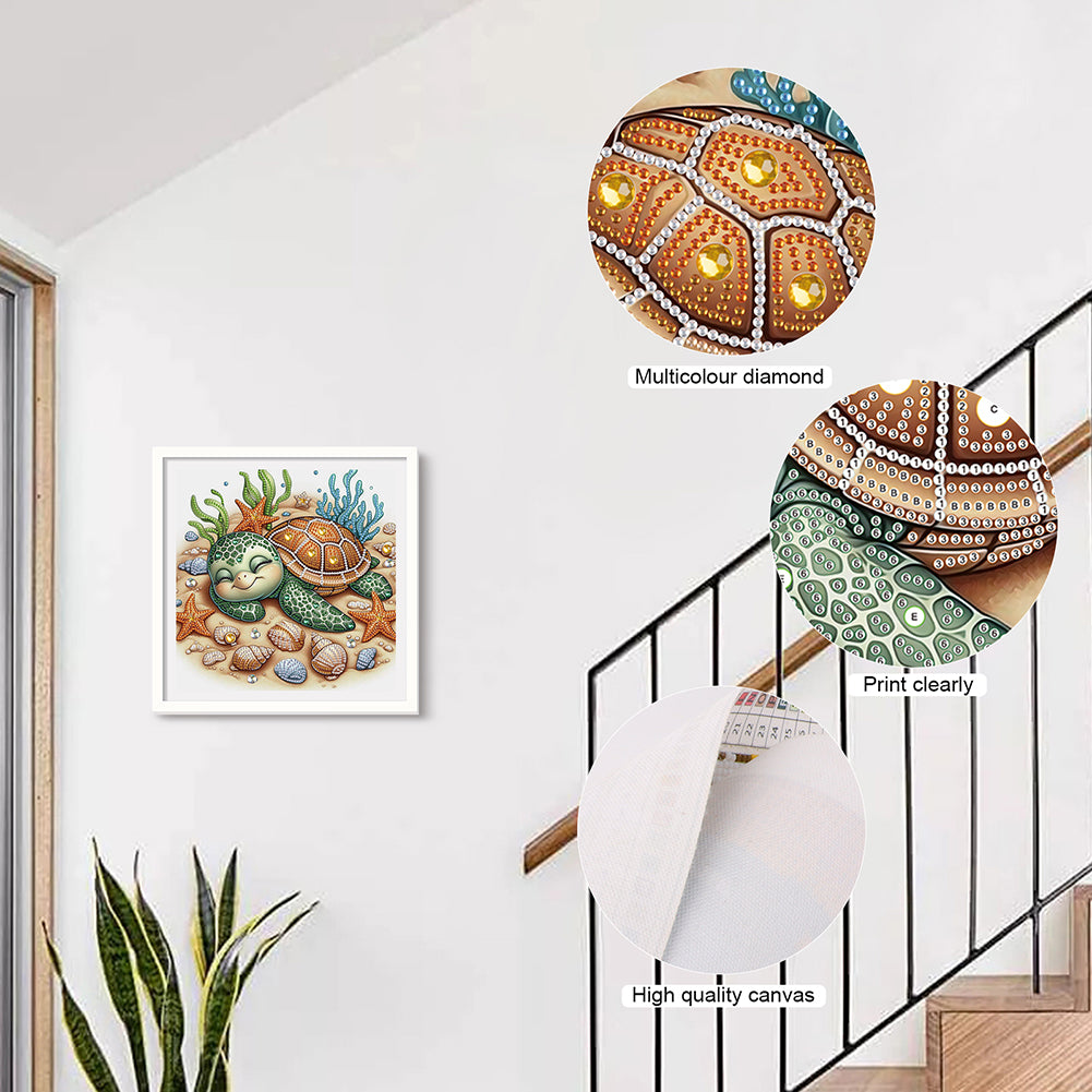 Cartoon Turtle - Special Shaped Drill Diamond Painting 30*30CM
