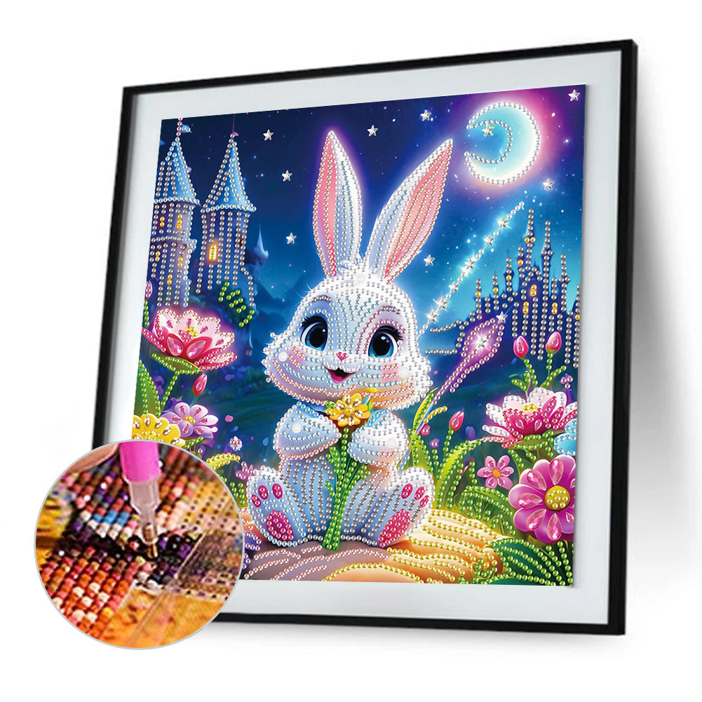 Cartoon Rabbit - Special Shaped Drill Diamond Painting 30*30CM